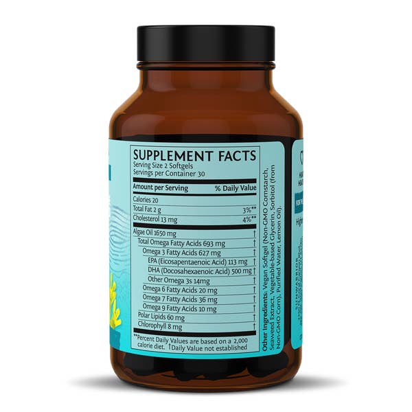 SUNWARRIOR Omega-3 Capsules (60) Vegan DHA-EPA for Essential Fatty Acid Support