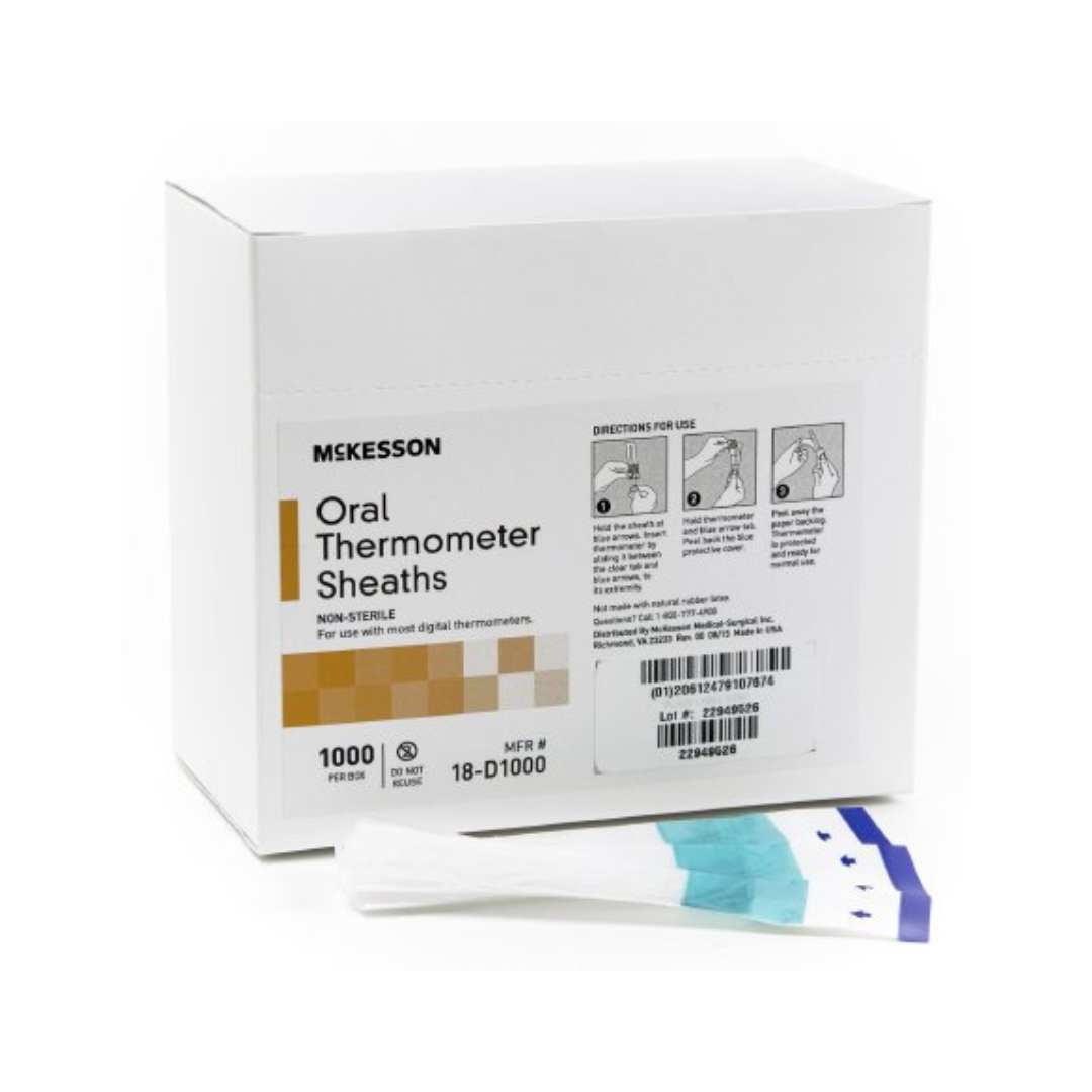 McKesson Digital Oral Thermometer Sheaths Disposable Covers for Accurate and Hygienic Temperature Measurement