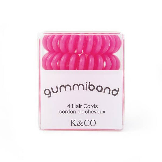 GummiBand Hair Ties Set of 4 Eco-Friendly Hypoallergenic Cords in Vibrant Colors