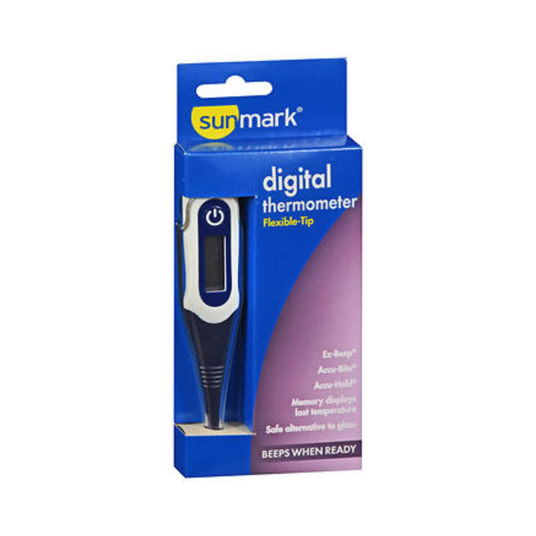 Sunmark Digital Thermometer Easy-to-Use for Oral, Rectal, or Axillary Temperature Measurement