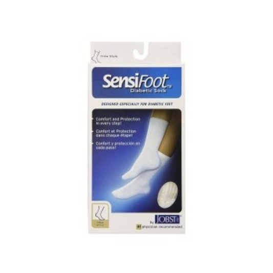 Sensifoot™ Diabetic Compression Crew Socks, Large, White