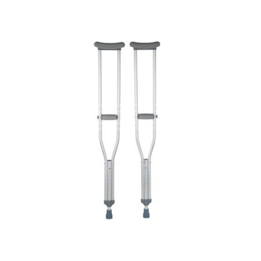 Underarm Crutches McKesson Aluminum Frame Adult 350 Lbs. Weight Capacity Push Button / Wing Nut Adjustment