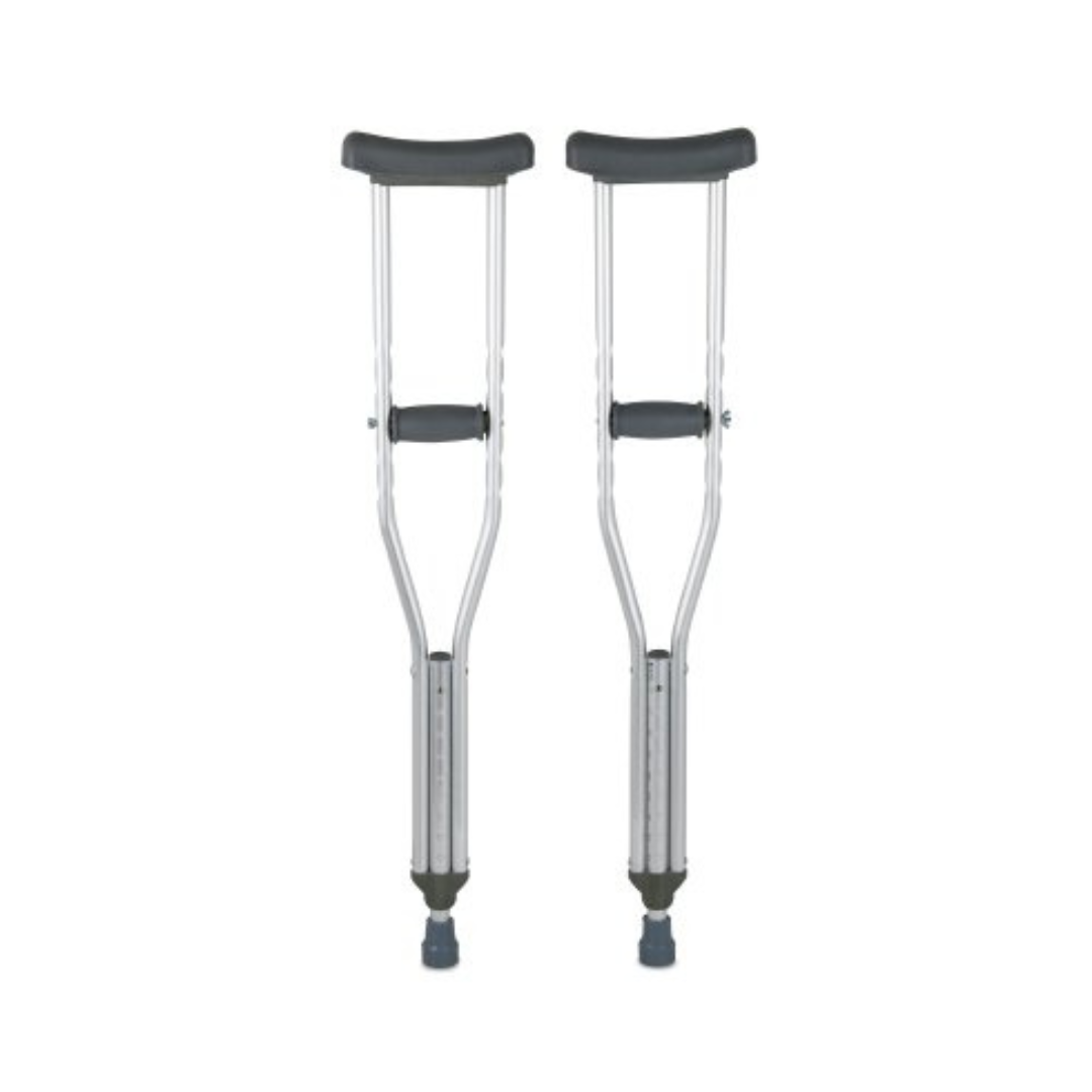 Underarm Crutches McKesson Aluminum Frame Child 350 Lbs. Weight Capacity Push Button Adjustment