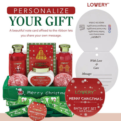 Strawberry Sandalwood Merry Christmas Gift - 7Pc Spa Kit for Holiday Bliss