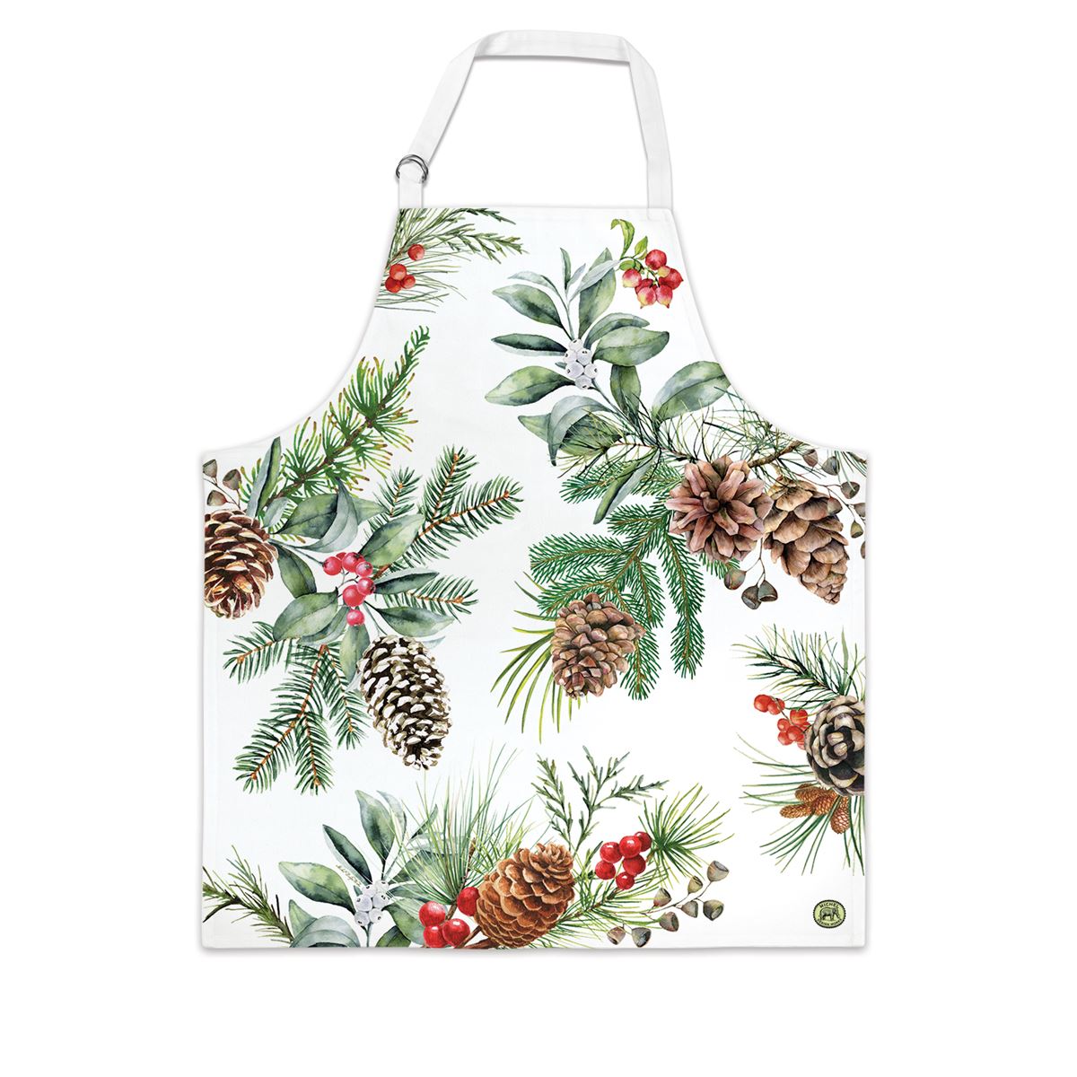 Evergreen Elegance White Spruce Kitchen Apron Stylish Comfort for Culinary Enthusiasts