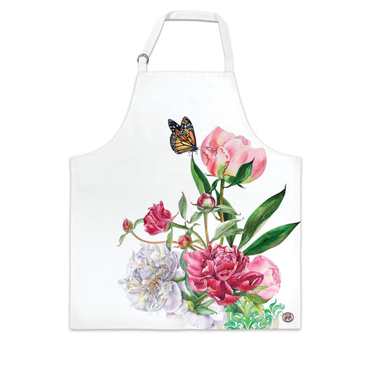 Michel Design Works Blush Peony Kitchen Apron for Women Stylish Comfort for Culinary Confidence