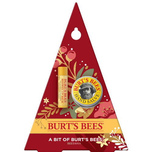 Burt's Bees A Bit of Burt's Beeswax Holiday Gift Set Nourishing Hand Salve and Lip Balm Duo for Festive Moisture Therapy