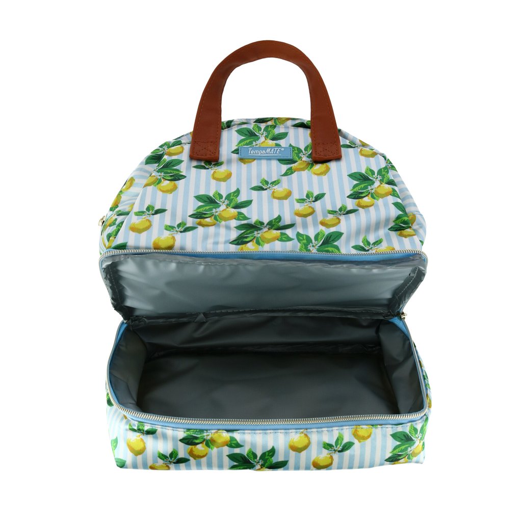 Garden Party Thermal Tote Stylish, Trendy, Reusable Lunch Bag with Dual Compartments, Ideal for Hot or Cold Foods