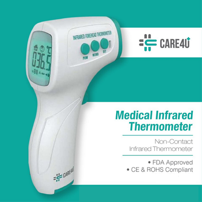 CARE4U Non-Contact Infrared Forehead Thermometer Fast, Accurate, and Safe Temperature Measurement