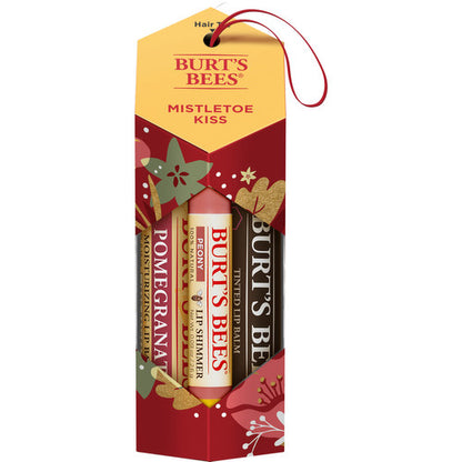Burt's Bees Mistletoe Kiss Holiday Gift Set - Lip Moisturizers and Shimmers for a Radiant Holiday Glow