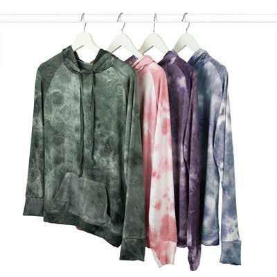 Hello Mello Dyes The Limit Hoodie Embrace Cozy Chic with Gray, Green, Blush & Purple