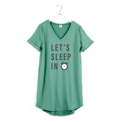 Hello Mello V-Neck Sleep Shirt  Let Me Sleep Graphic Tee for Luxurious Relaxation