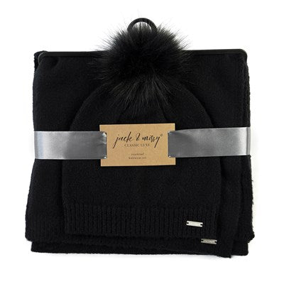Jack & Missy Essential Hat & Scarf Knitwear Set Classic Luxe Simplicity
