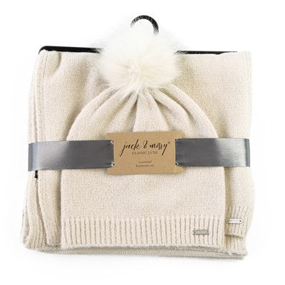 Jack & Missy Essential Hat & Scarf Knitwear Set Classic Luxe Simplicity
