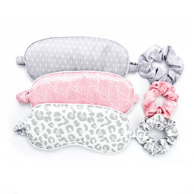 Lemon Lavender Dream Silky Satin Eye Mask & Scrunchie Set by Five More Minutes