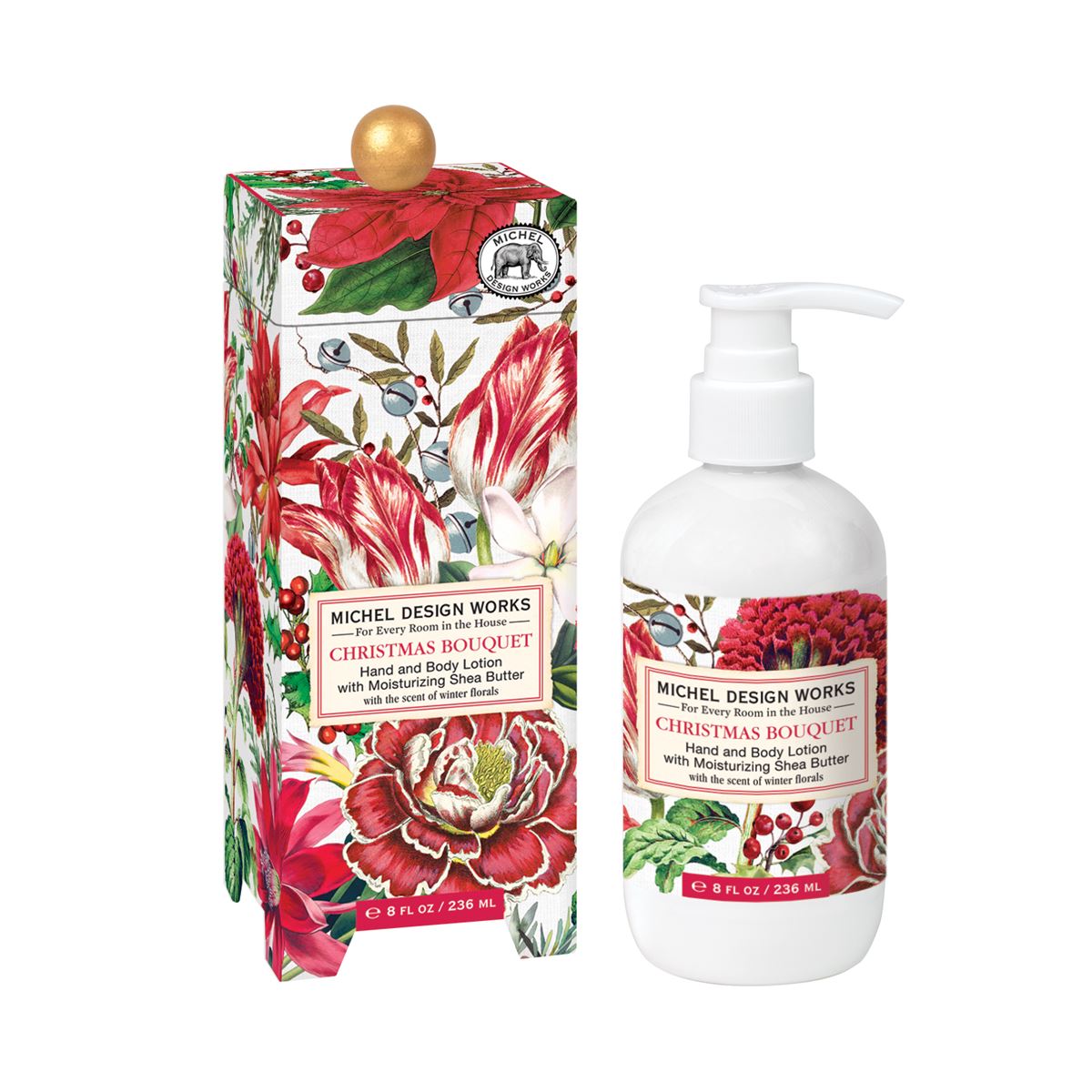 Christmas Bouquet Lotion - Silky Hand and Body Elixir with Shea Butter and Winter Floral Infusion