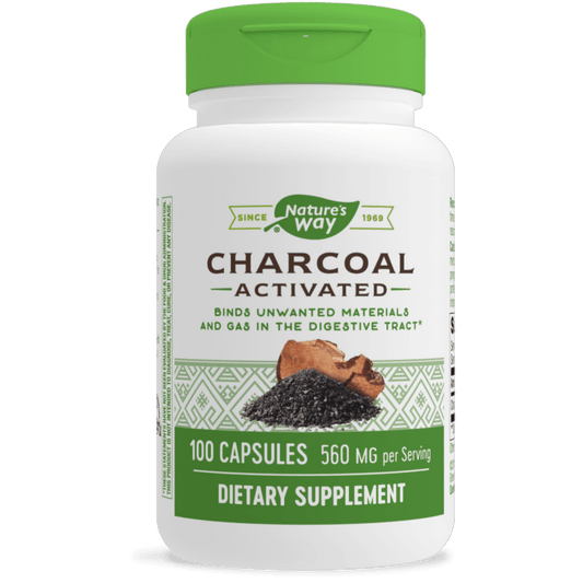 Nature's Way - Activated Charcoal - 280 Mg - 100 Capsules