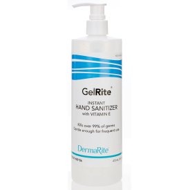 GelRite Hand Sanitizer - 4 oz. Ethyl Alcohol Gel Bottle with Pump (65%) and Vitamin E