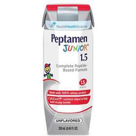 Peptamen Junior 1.5 - 8.45 oz. Carton, Ready to Use Unflavored Formula for Ages 1-13 Years