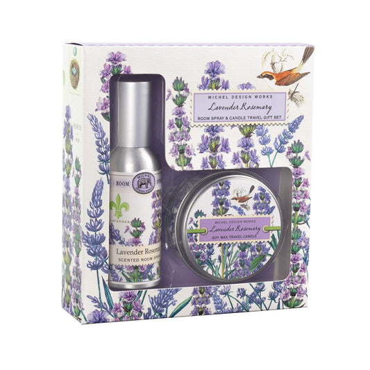 Serenity On-the-Go Lavender Rosemary Room Spray & Candle Travel Gift Set