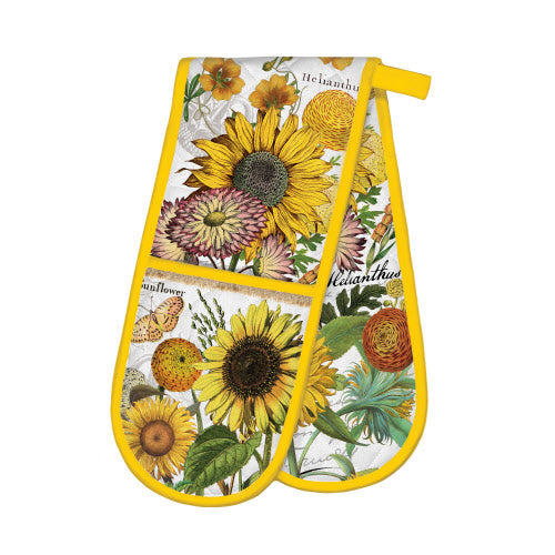 Sunflower Double Oven Glove Bursting with Rich Yellows and Golds for Year-Round Elegance