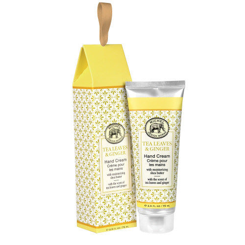 Michel Design Works Ginger & Tea Leaves Hand Cream 2.5 oz. Rich Shea Butter Formula in Elegant Gift Box