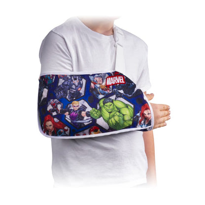 AVENGERS Shoulder ARM SLING Pediatric and Youth Sizes Available, Adjustable with Release Clip for Optimal Comfort and Support