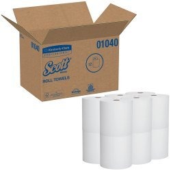 KC Scott Paper Towel Hardwound Roll 8 Inch x 800 Foot - Case of 12 Rolls for Reliable Hand Toweling