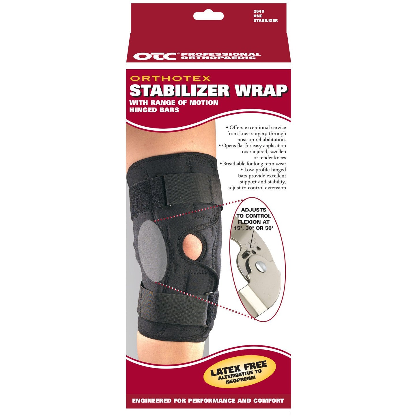 ORTHOTEX Advanced Knee Stabilizer Wrap with ROM Hinged Bars Ultimate Support for Joint Stability and Mobility